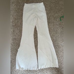 super cute flare pants from target with small ruffle detailing